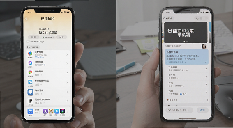 迅镭拍印互联手机端连接界面预览图