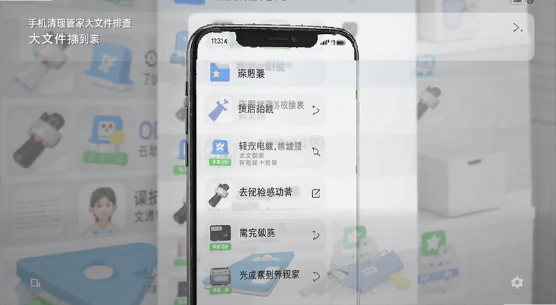 手机清理管家大文件排查列表预览图