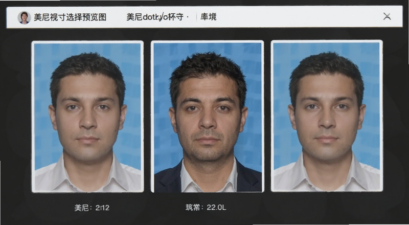 美尼证件照尺寸规格选择预览图