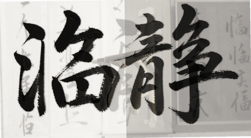 书法AI临帖对比叠合效果预览图