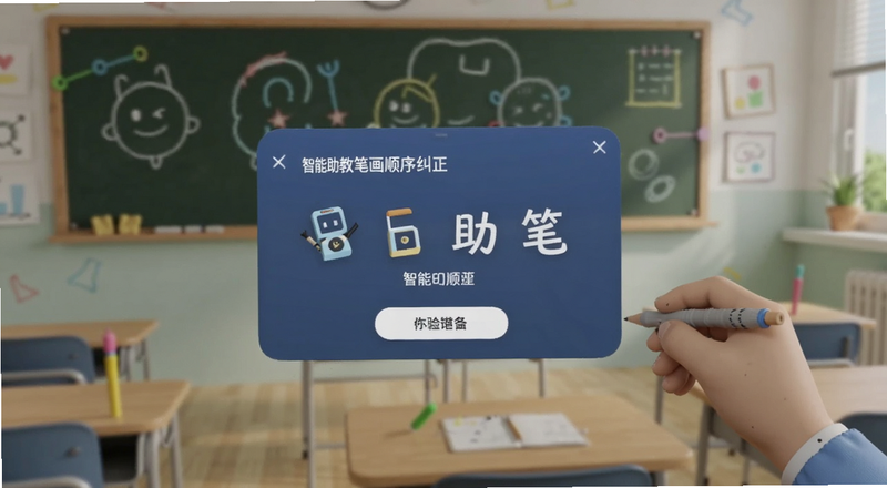 智能助教笔画顺序纠正弹窗预览图