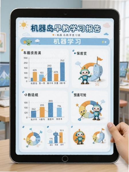 机器岛早教学习报告数据图表预览图