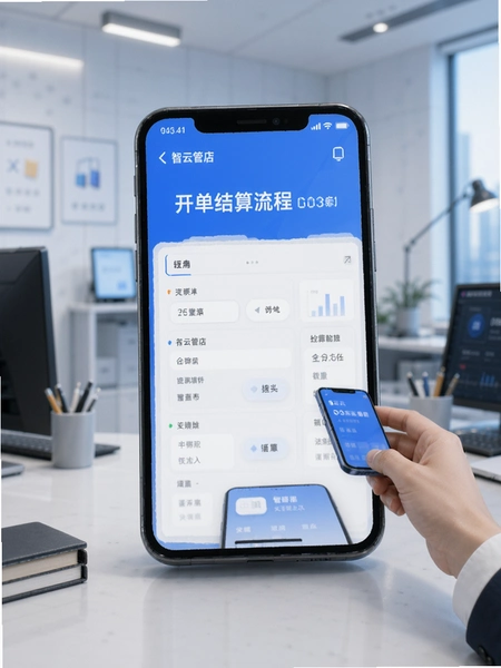 智云管店开单结算流程演示图