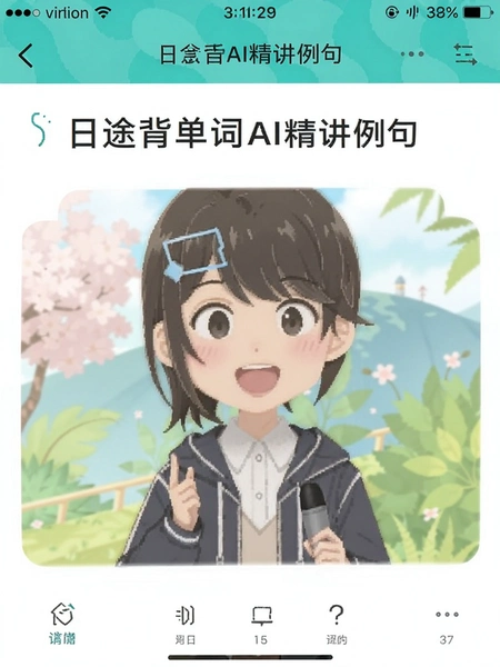 日途背单词AI精讲例句界面截图