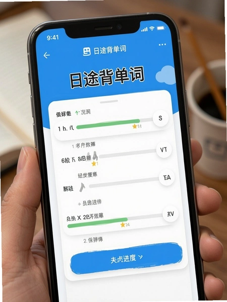 日途背单词首页学习进度界面