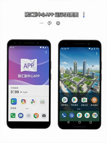 融汇副中心APP在不同安卓手机上的运行对比图
