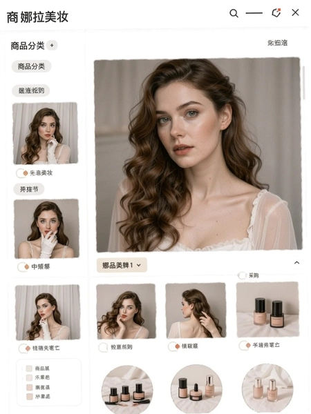 娜拉美妆 商品分类 采购界面