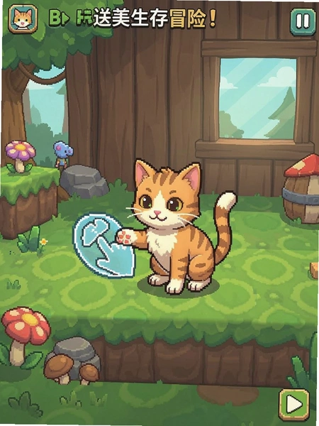 小猫咪生存冒险游戏内猫咪互动场景截图