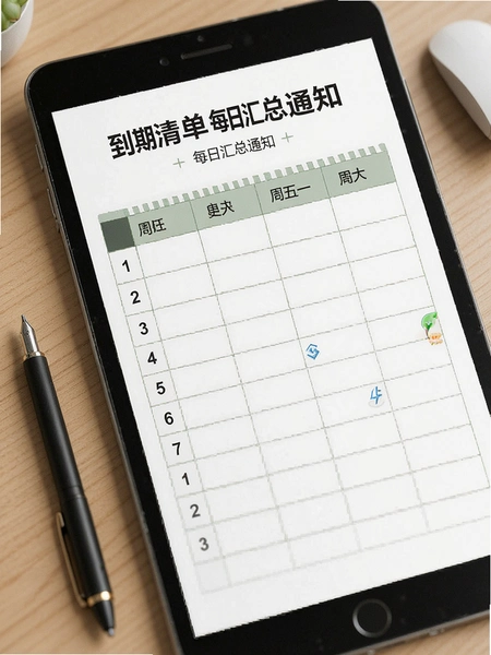 到期清单每日汇总通知样式