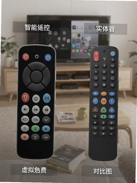 智能遥控免费版虚拟遥控面板与实体遥控器对比图