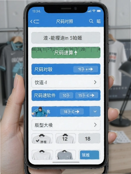 尺码速算软件尺码对照界面预览图