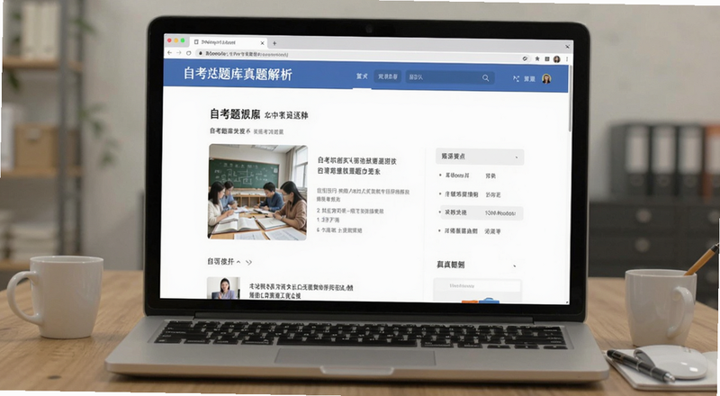 自考题库真题解析页面预览图