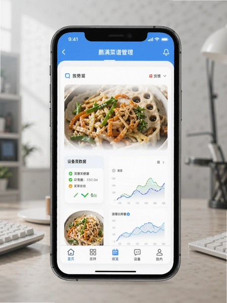 鹏满菜谱管理APP设备运行数据界面预览图