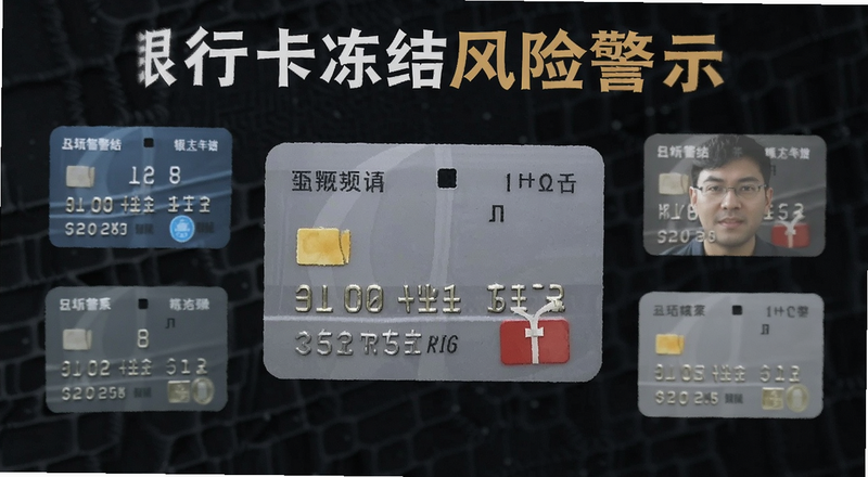 银行卡冻结风险警示概念图预览图