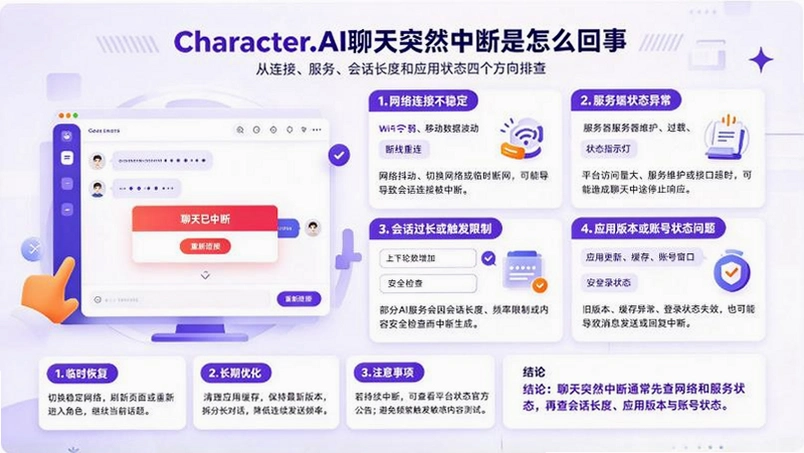 Character.AI����ͻȻ�ж�����ô���£��˺��쳣�ͶԻ���ʧ�������ͼ