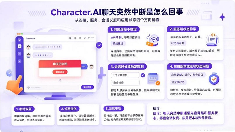 Character.AI����ͻȻ�ж�����ô���£��˺��쳣�ͶԻ�