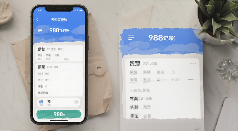 988钱包记账主界面功能布局预览图