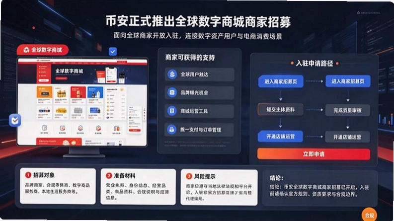 币安正式推出全球数字商城商家招募:加密支付能否颠覆电商生态截图 币安正式推出全球数字商城商家招募:加密支付能否颠覆电商生态截图
