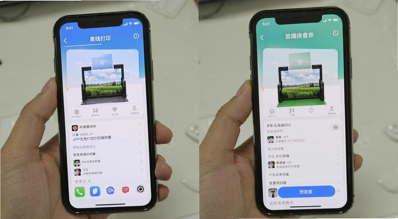 手机无线打印扫描故障排查手机APP界面预览图