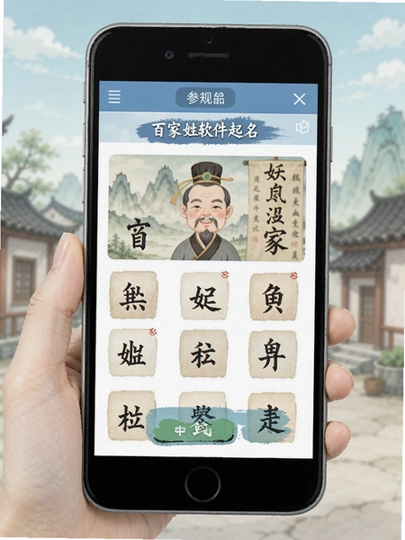 百家姓软件起名参考功能界面图