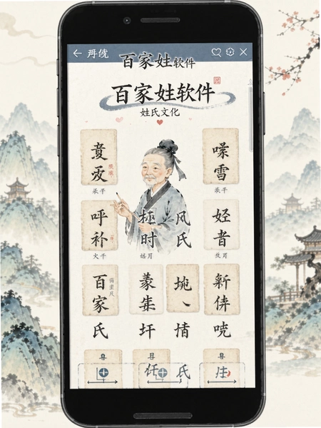 百家姓软件姓氏文化板块界面预览图