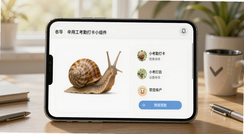蜗牛用工考勤打卡桌面小组件设置预览图