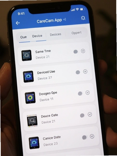 CareCam App主界面设备列表展示图