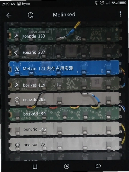 Melinked 内存占用实测截图