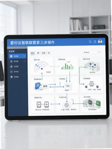 爱印云智联管家配网三步操作界面预览图