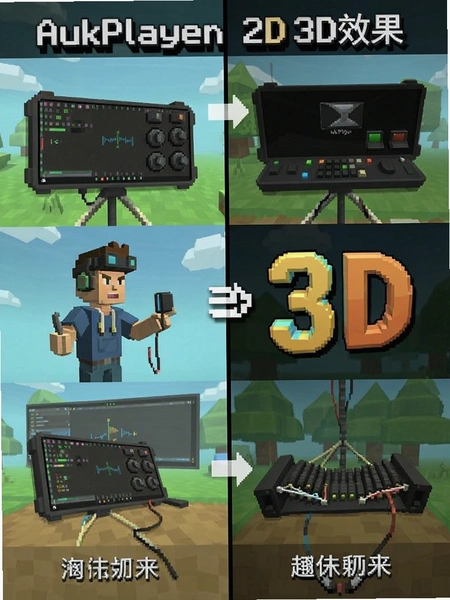 AukPlayer 2D转3D效果对比图