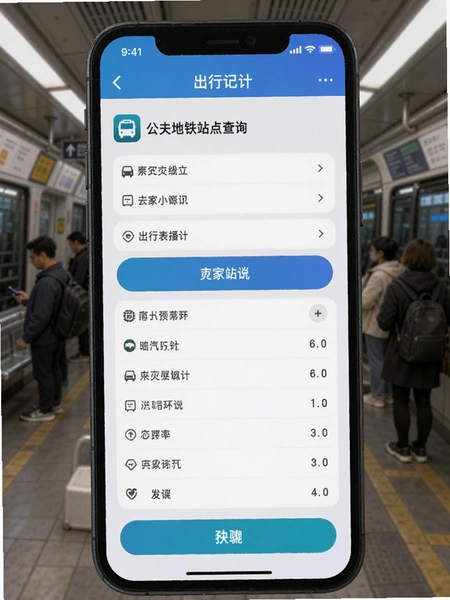 公交地铁站点查询 出行记账界面预览图