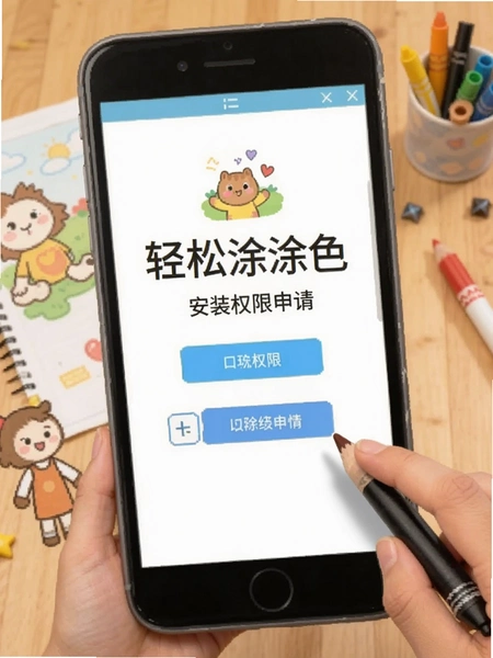 轻松涂涂色安装权限申请界面