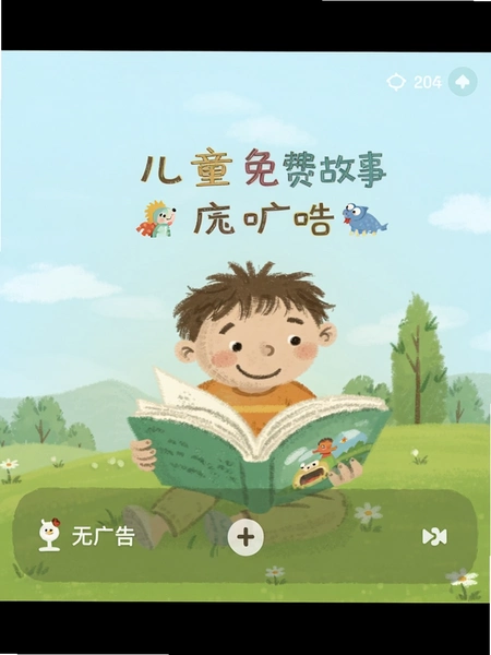 儿童免费故事 无广告播放页面 界面干净