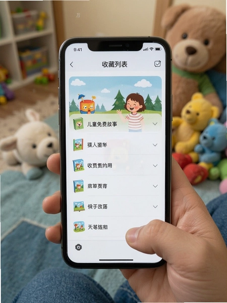 儿童免费故事 收藏列表 手机界面