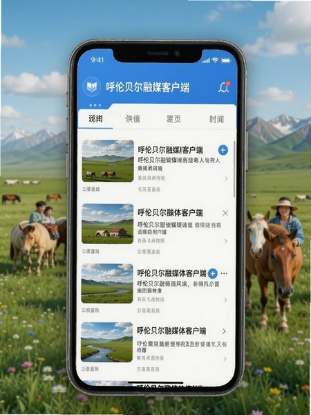 呼伦贝尔融媒客户端首页新闻列表界面预览图