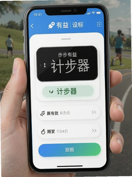步步有益-计步器目标设置界面示意图