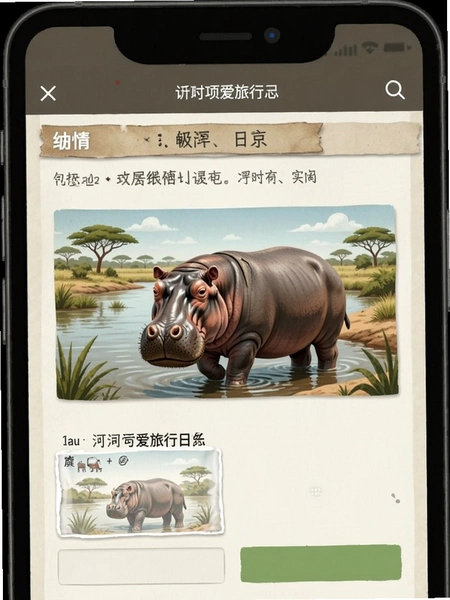 河马爱旅行日志编辑界面截图