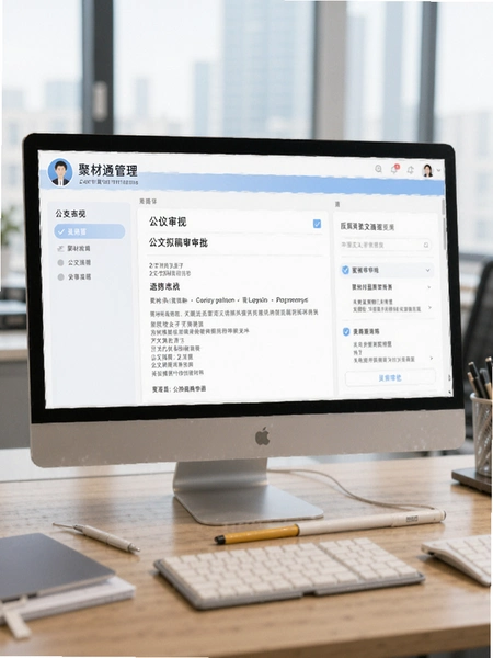 聚材通管理 公文拟稿审批页面