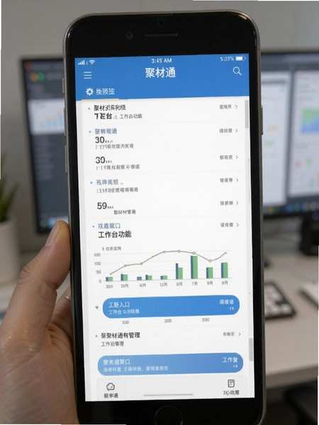 聚材通管理 工作台功能入口截图