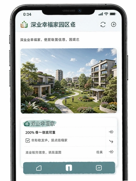 深业幸福家园区信息页面示意图