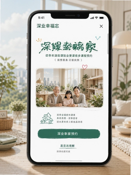 深业幸福家课程预约页面示意图