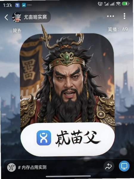 蚩尤苗父直播商务APP内存占用实测截图