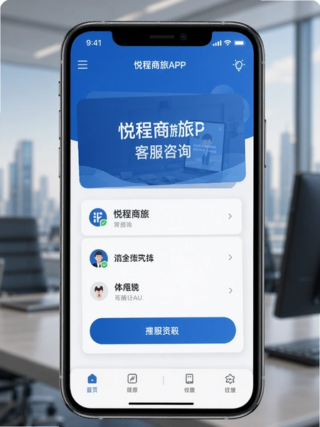 悦程商旅APP客服咨询界面预览图