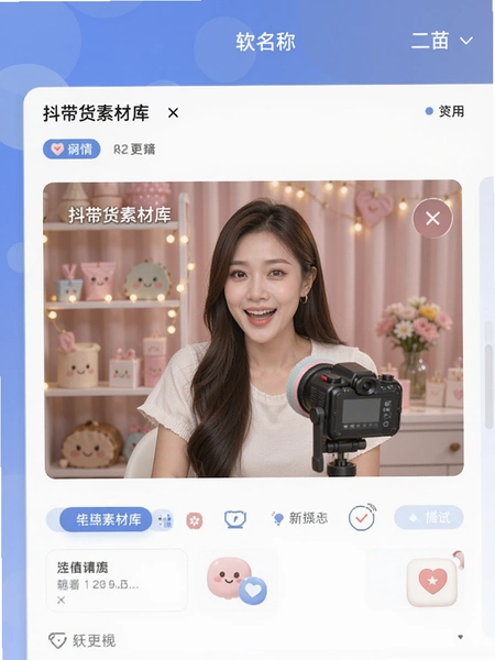 抖带货素材库界面 软件名称+预览图