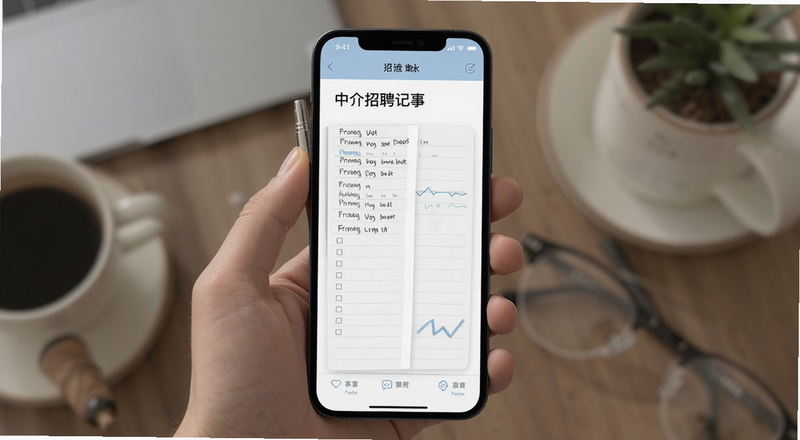 中介招聘记事本手机界面预览图