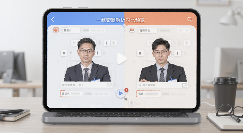 一建刷题软件错题解析对比预览图