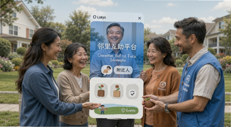 邻里互助平台附近的人功能预览图