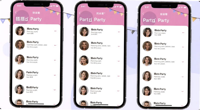 ���Partyͬ���罻���������б�ҳ��Ԥ��ͼ