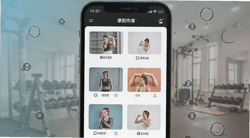 摩刻健身APP动作库界面预览图