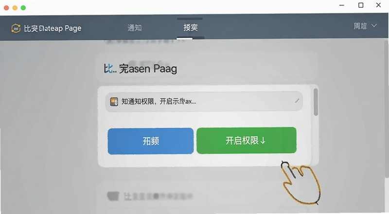 比安设置页面通知权限开启示意图